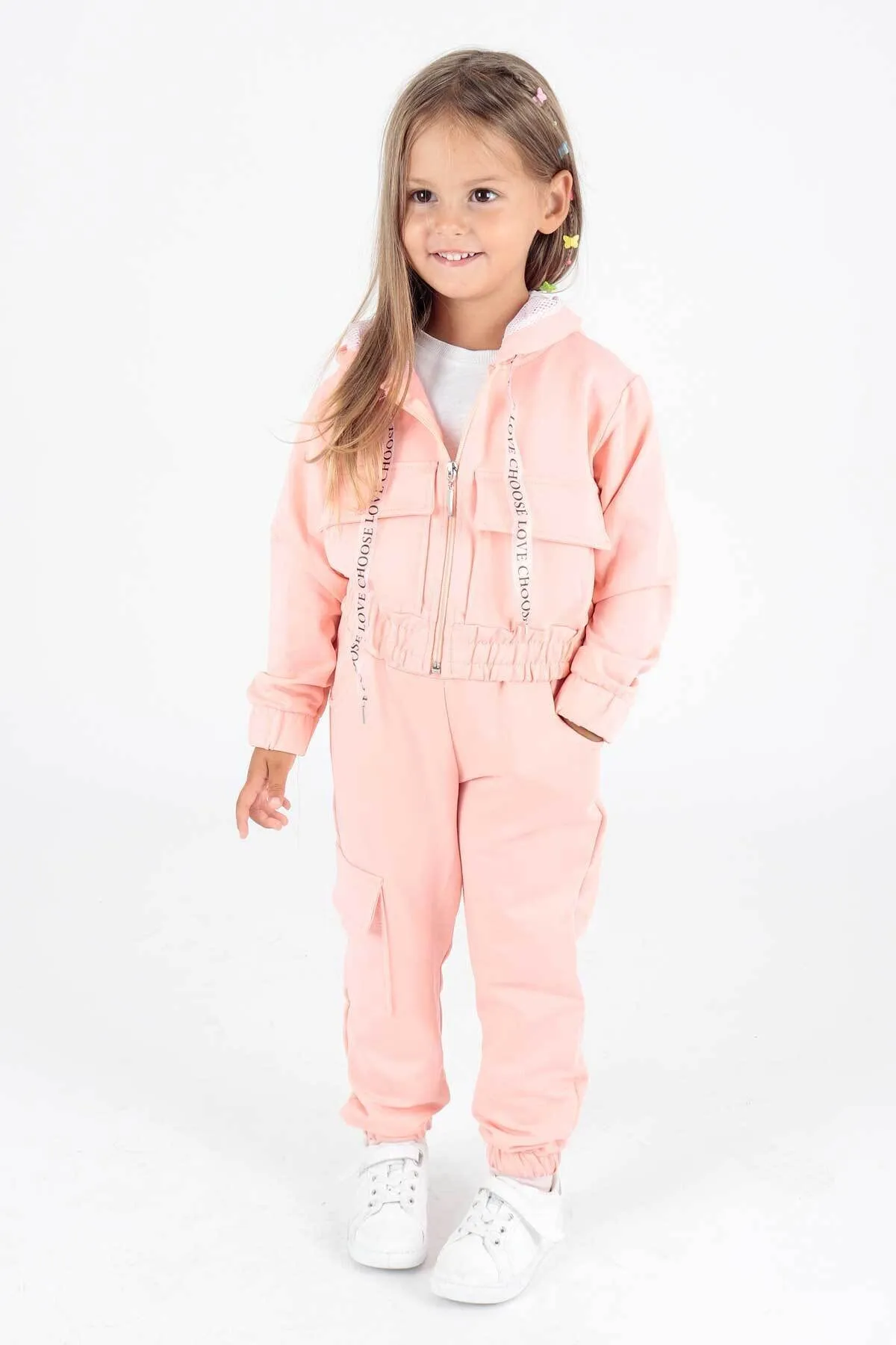 AHENGİM  Taschen-Trainingsanzug-Set für Mädchen Ak2234
