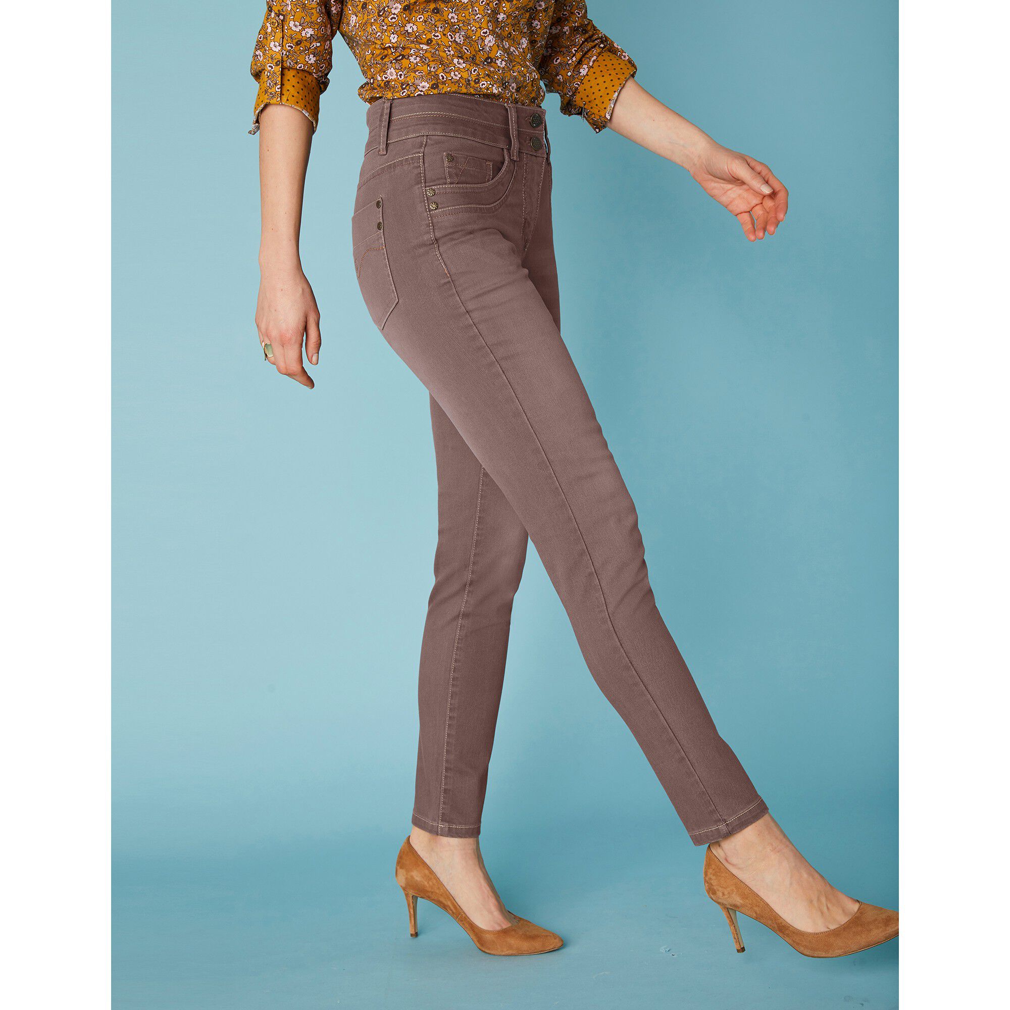 Jean 7/8ème fuselé couleur stretch