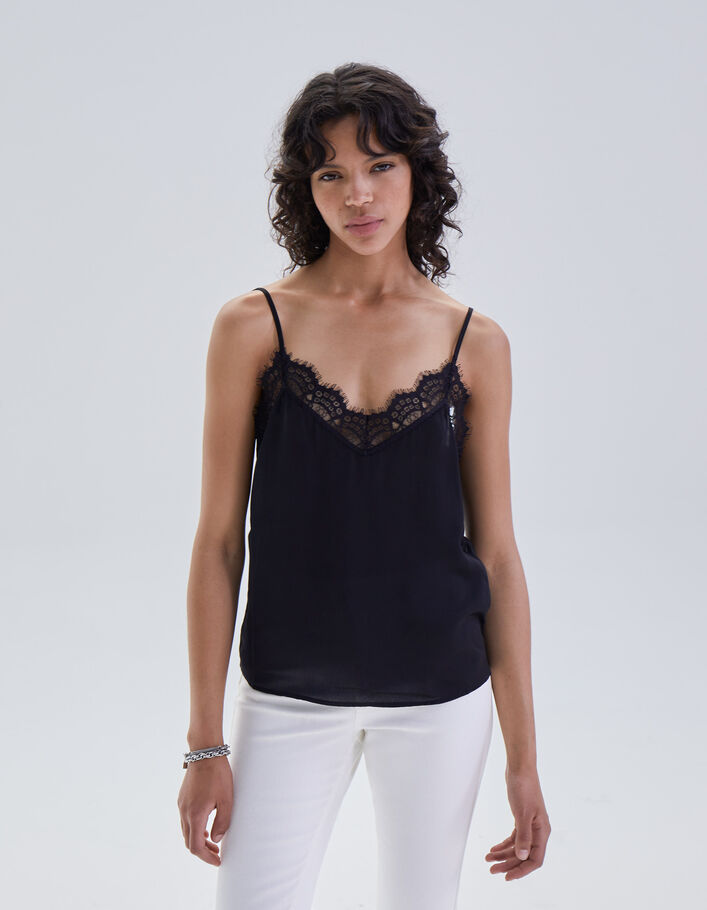Caraco dentelle noir femme