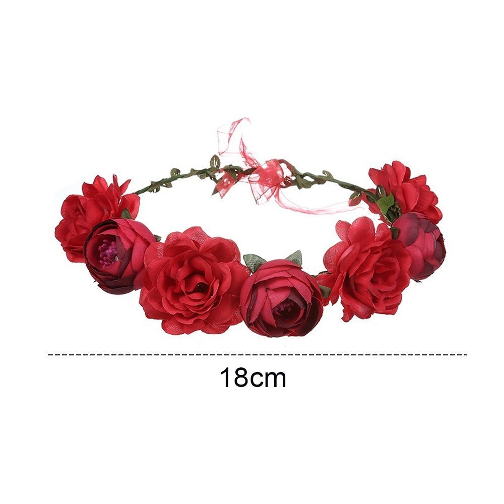 FeelGlad Haarband Blumenkranz Blume Krone Stirnbandfür Damen Hochzeit Zeremonie Party