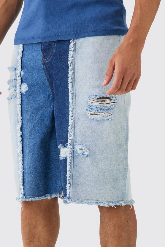 Blaue Denim Jorts