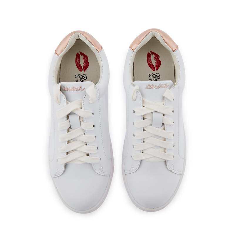 Baskets en cuir Simone petit amour or rose