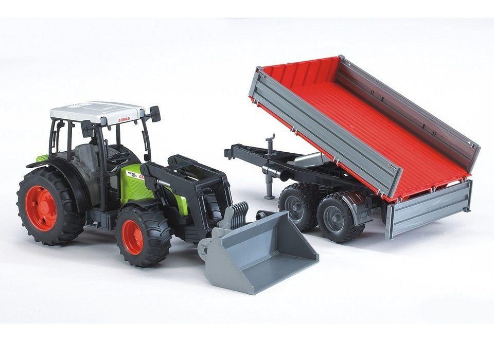 Bruder® Spielzeug-Traktor Claas Nectis 267 F mit Frontlader und Bordwandanhänger, Made in Germany