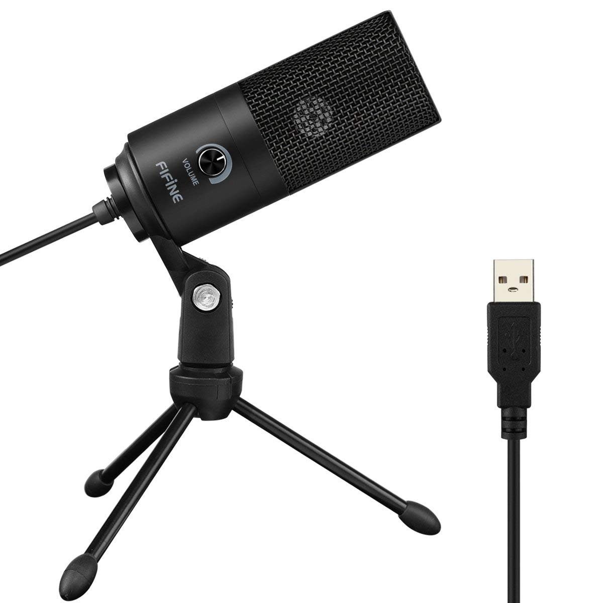 FIFINE Mikrofon USB Kondensator Mikrofon Streaming mit Ständer PC Mac