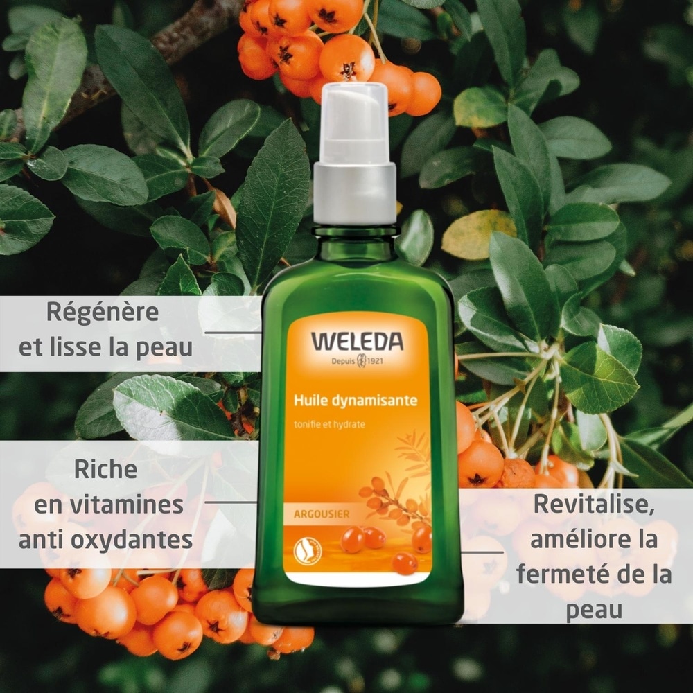 WELEDA Argousier Huile dynamisante - 100 ml (flacon pompe) Huiles