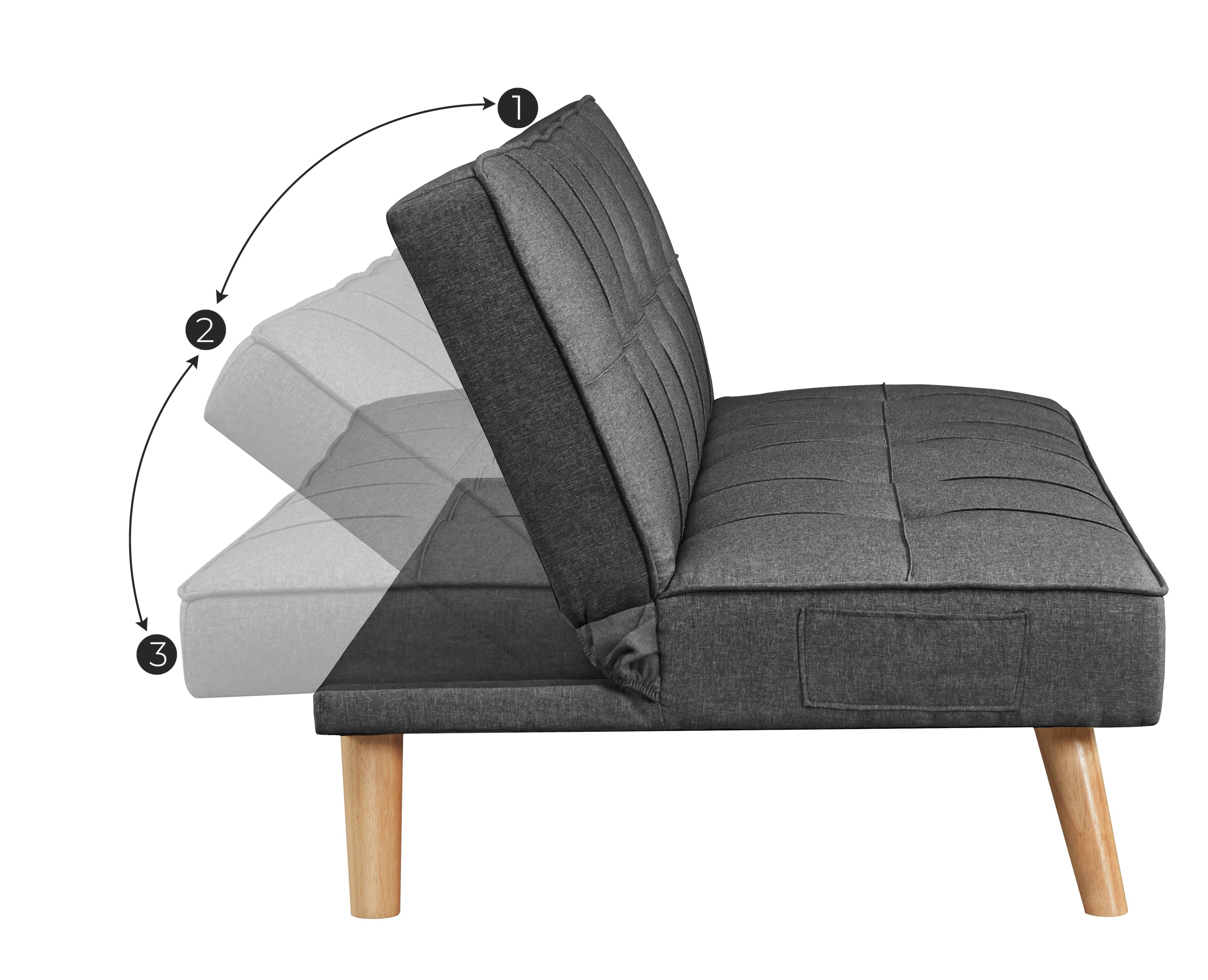 VASAGLE Schlafsofa, Schlafsofa, Bettsofa, 175 x 83 x 76 cm, Baumwoll-Leinen-Mischgewebe