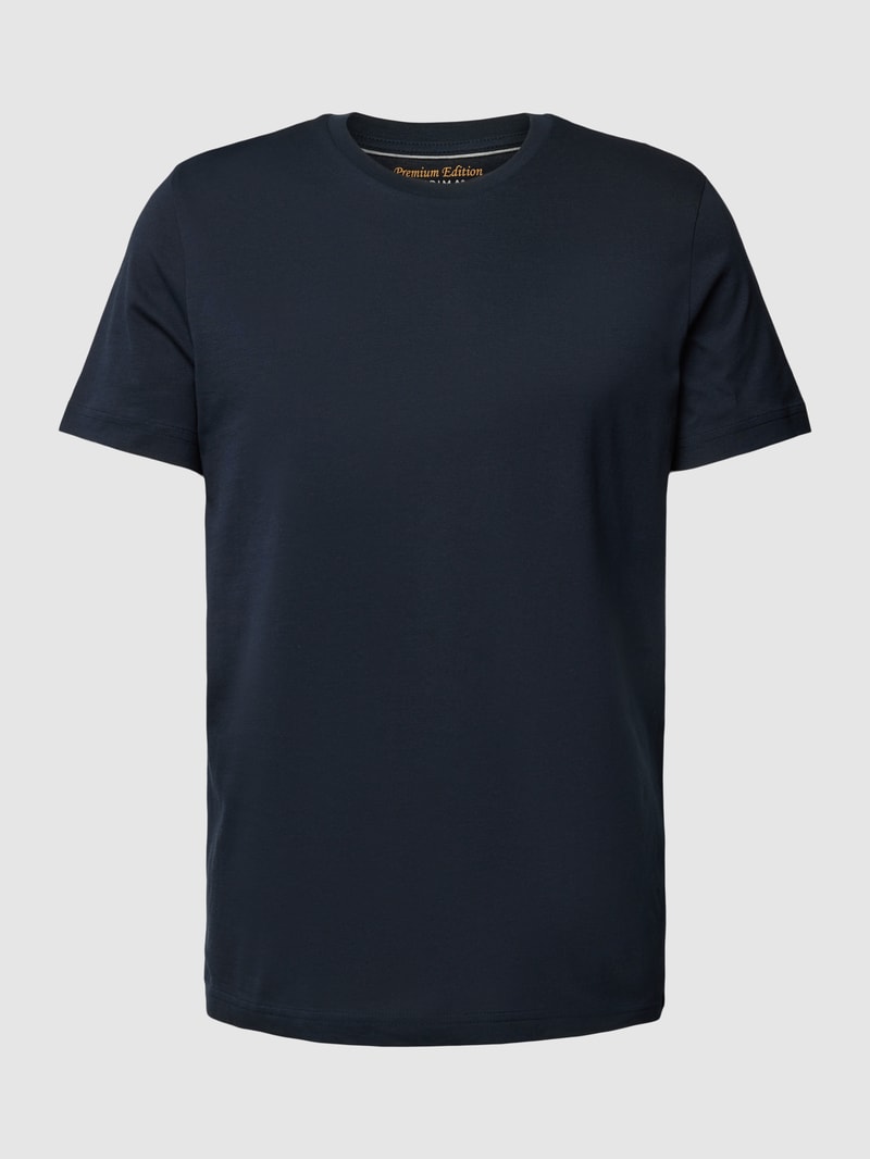 T-Shirt aus Baumwolle mit Rundhalsausschnitt in marineblau