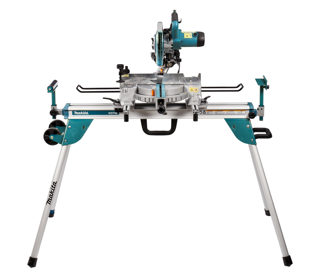 Makita LS0815FLNX teleskooppinen jiirisaha 216 mm 1400 wattia + DEBWST06 jalusta