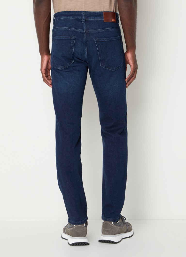 Calça jeans reta HUGO BOSS Re.Maine com lavagem escura