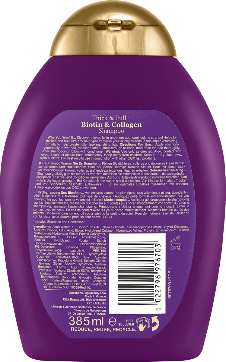 Shampoo Thick&Full Biotin & Collagen, 385 ml