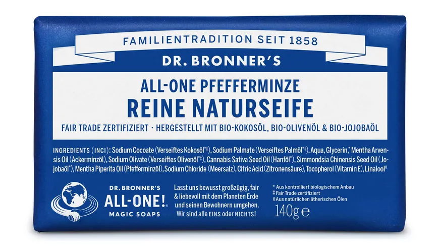 DR. BRONNER'S reine Naturseife Pfefferminze 140 g