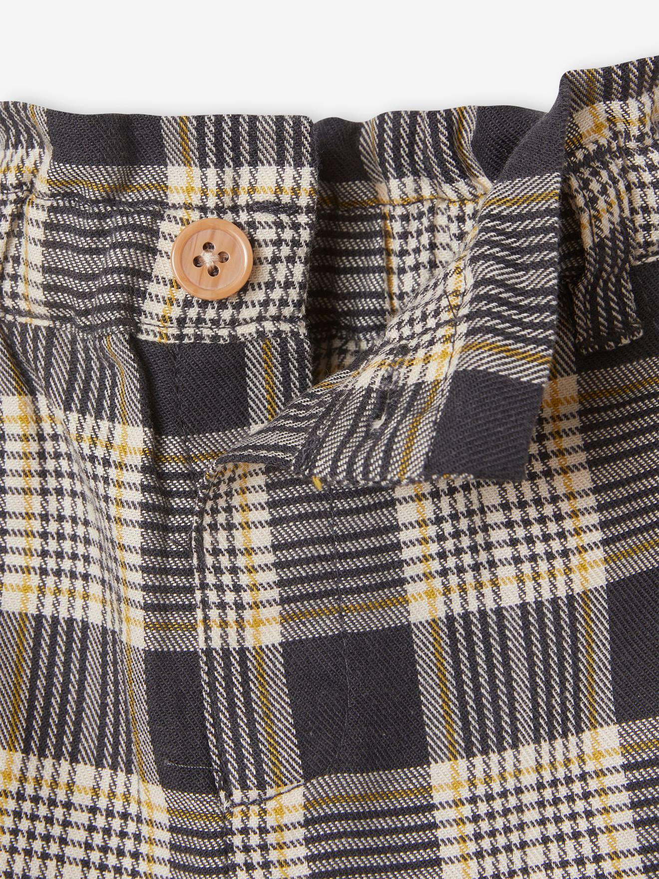 Vertbaudet Karierte Mädchen Baby Shorts - grau kariert