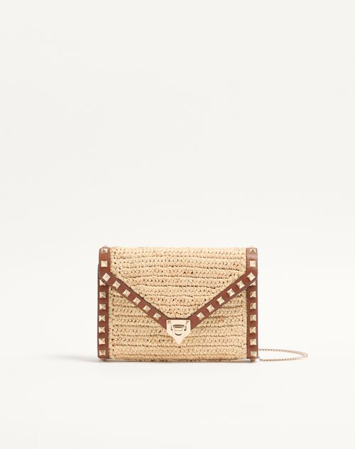 Mini Rockstud Raffia Schoudertas