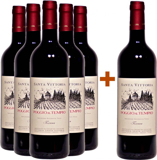 5+1 Paket Poggio al Tempio Toscana Rosso IGP - Fattoria Santa Vittoria