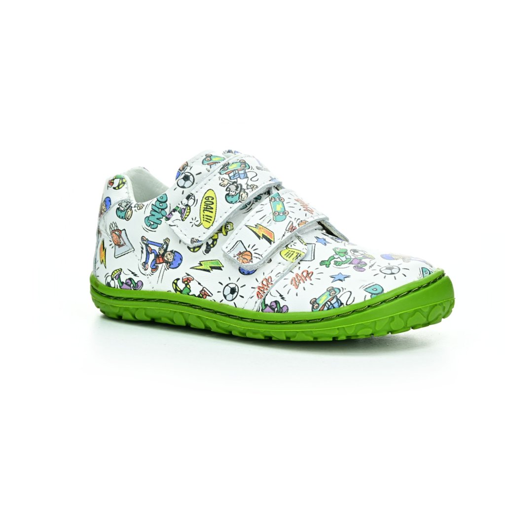 Lurchi Noah Leder White/Green Barfußschuhe