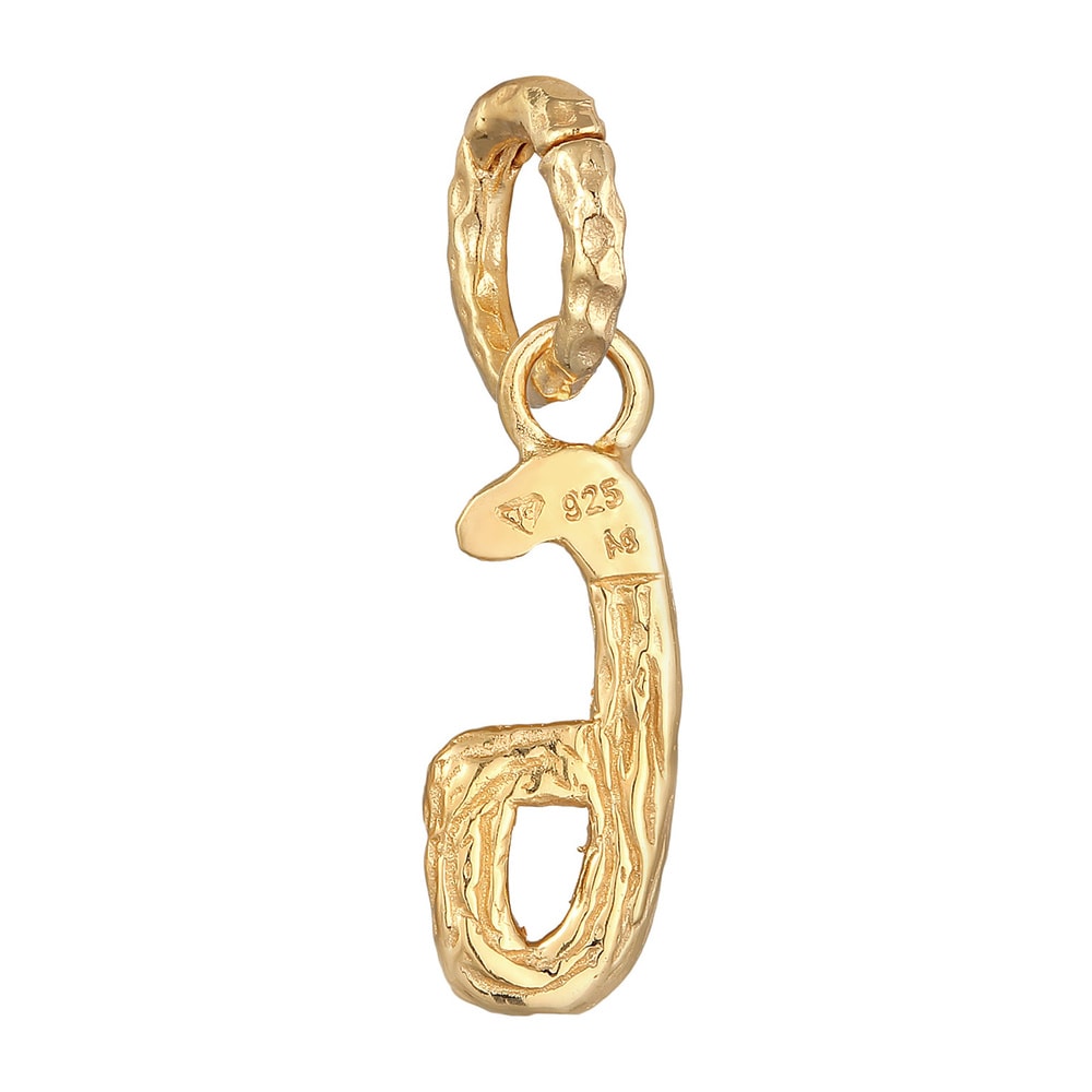 Elli Elli Pendentif Femmes Lettre G Look Organique en argent sterling 925 plaqué or Pendentif
