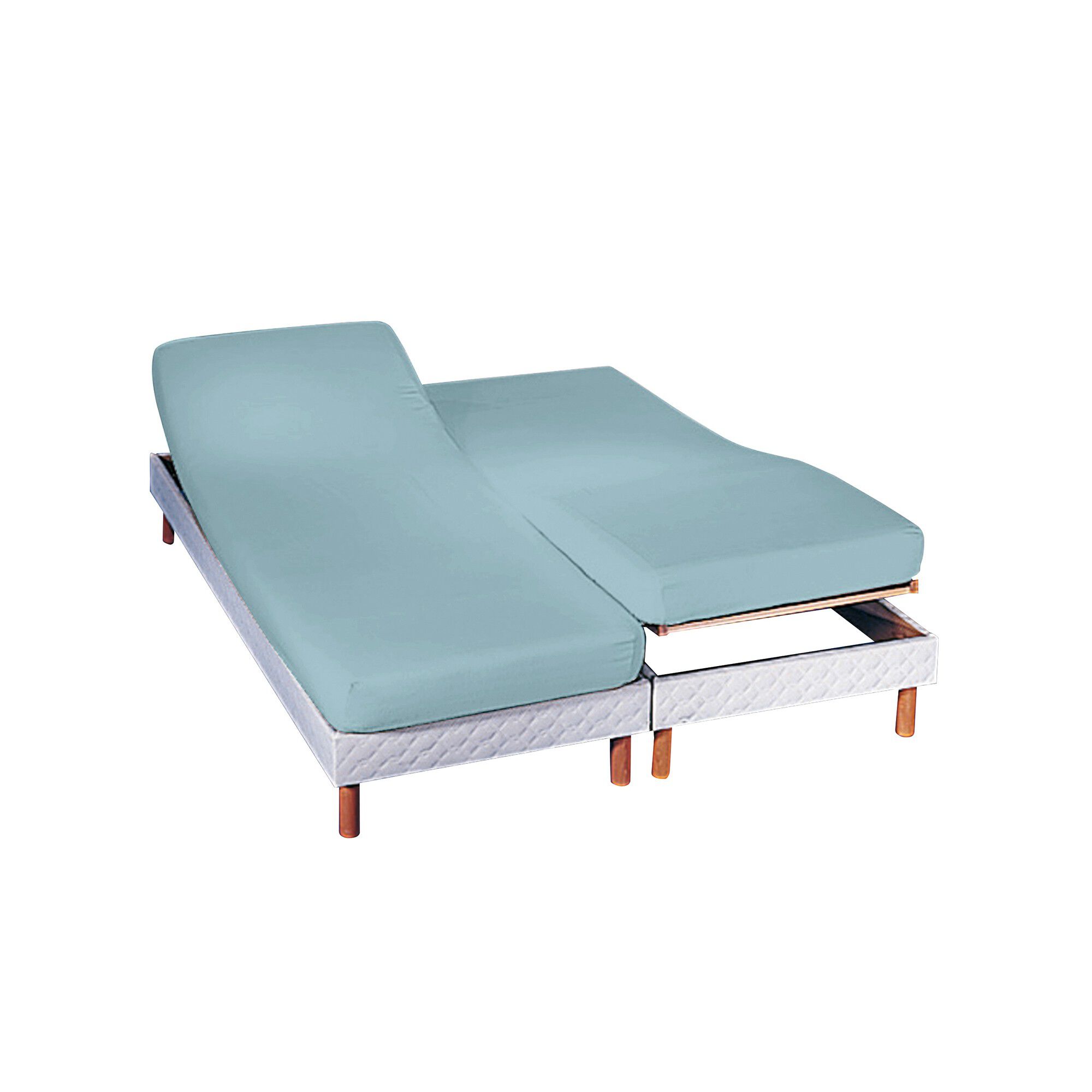 Drap-housse uni sommier articulé jersey bonnets 27 cm