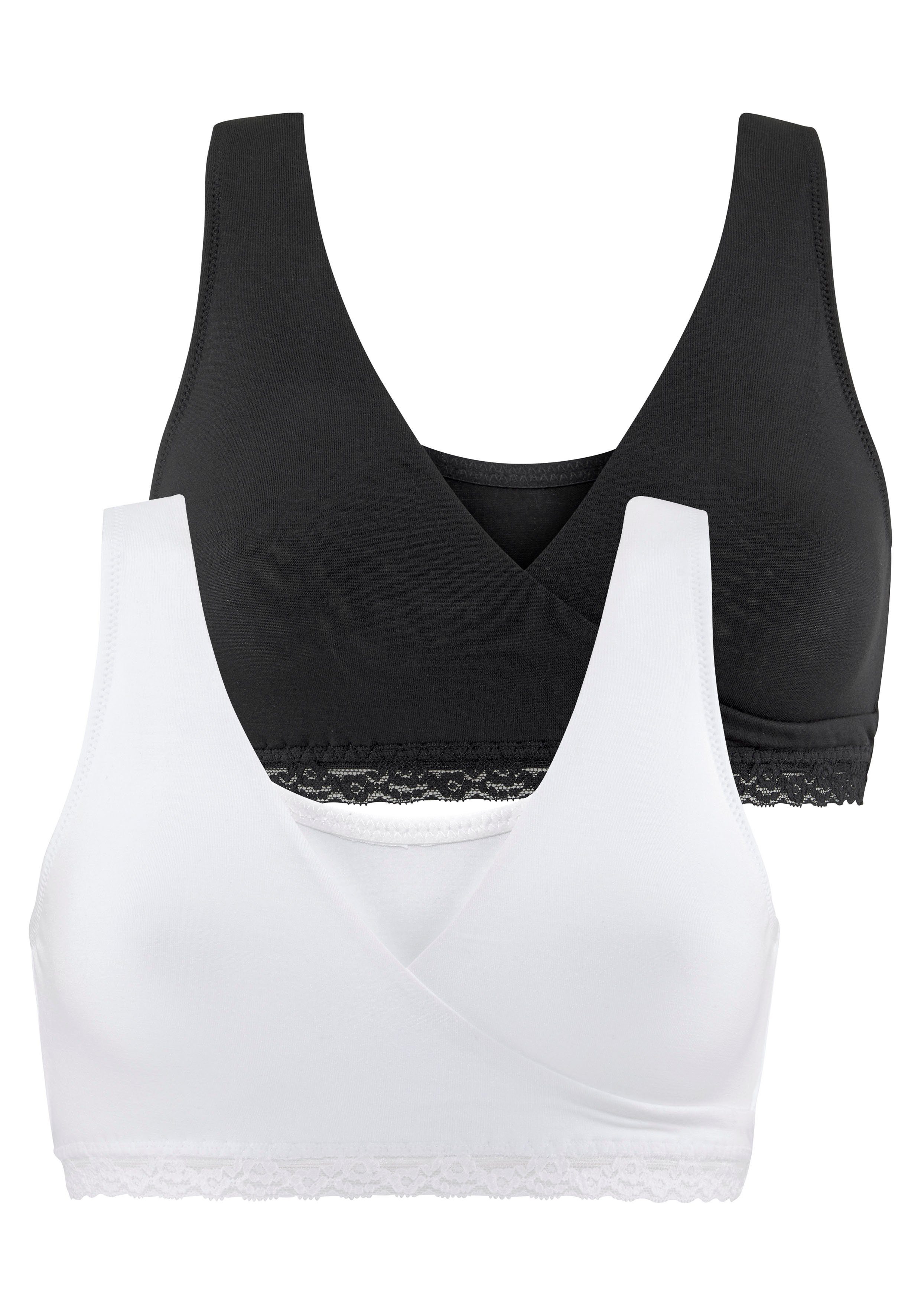 petite fleur Still-BH (Packung, 2 Stück) ohne Bügel auch als Schlaf-BH geeignet, Basic Dessous