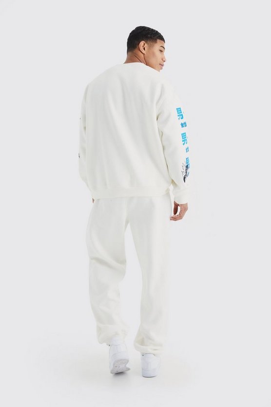 Oversize Sweatshirt-Trainingsanzug mit Official Print