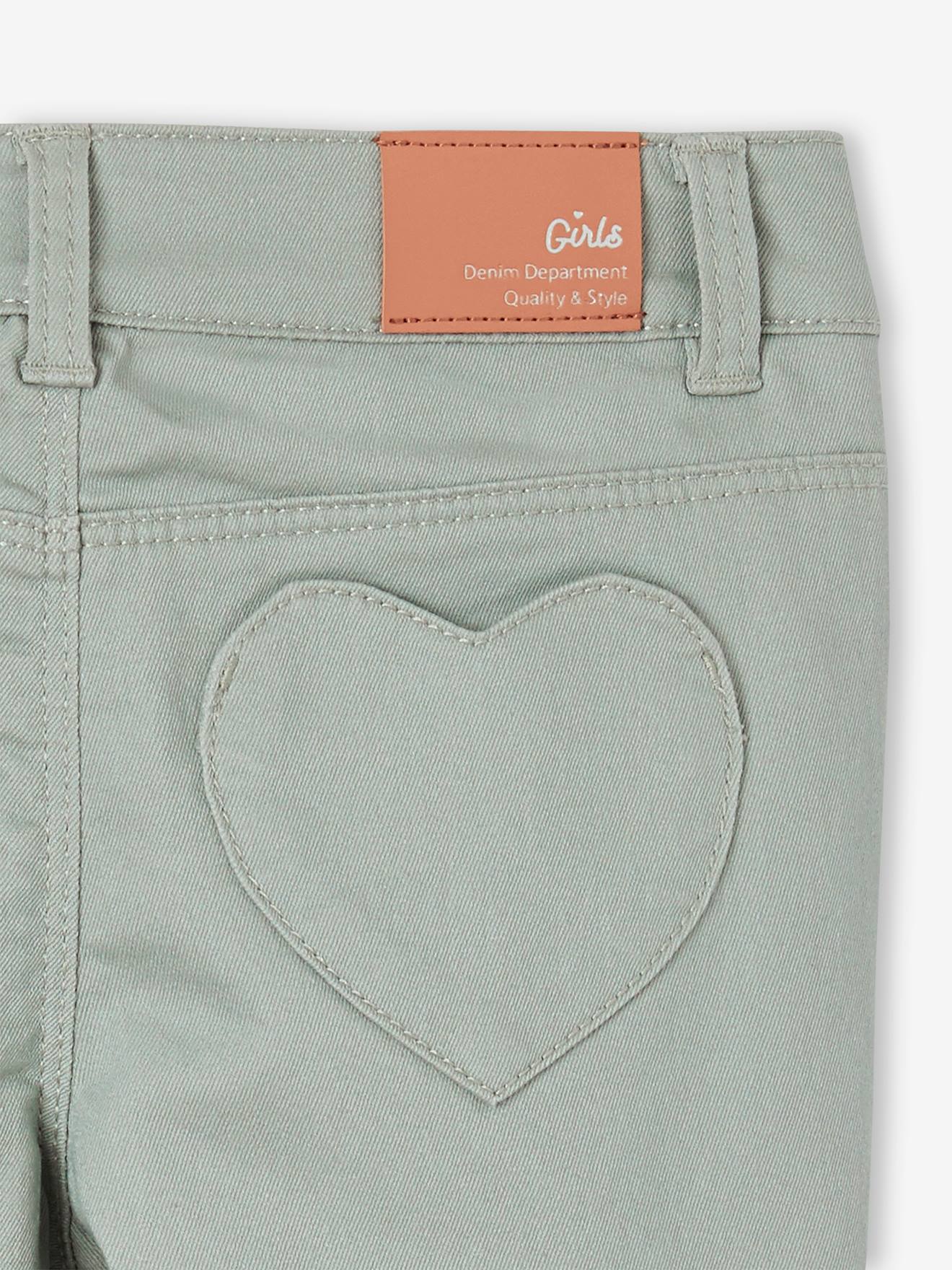 Pantalon slim indestructible fille poches coeurs au dos blush