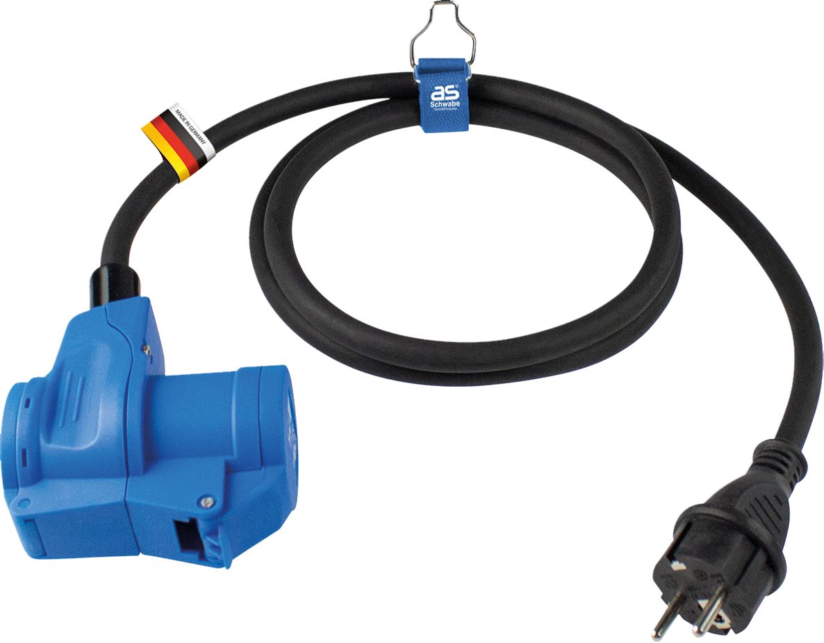Schwabe 60483 Camping CEE Adapterkabel med jordad kontakt 230V/16A IP44 H07RN-F 3G2.5 1.5m