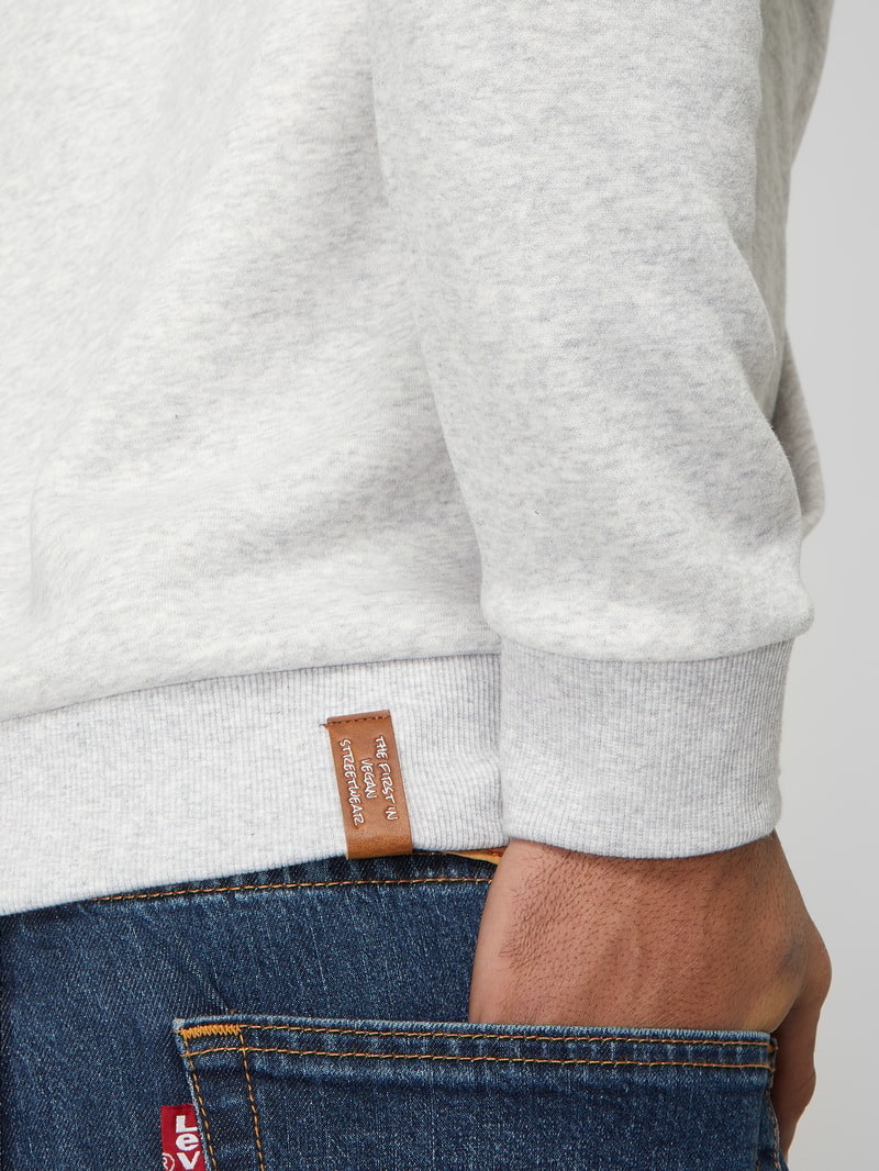Hoodie mit Logo-Details Modell 'Kresy' in hellgrau meliert