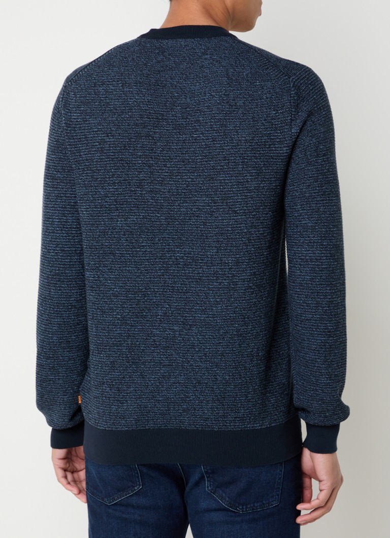 HUGO BOSS Aspoki fine-knit pullover with melange design