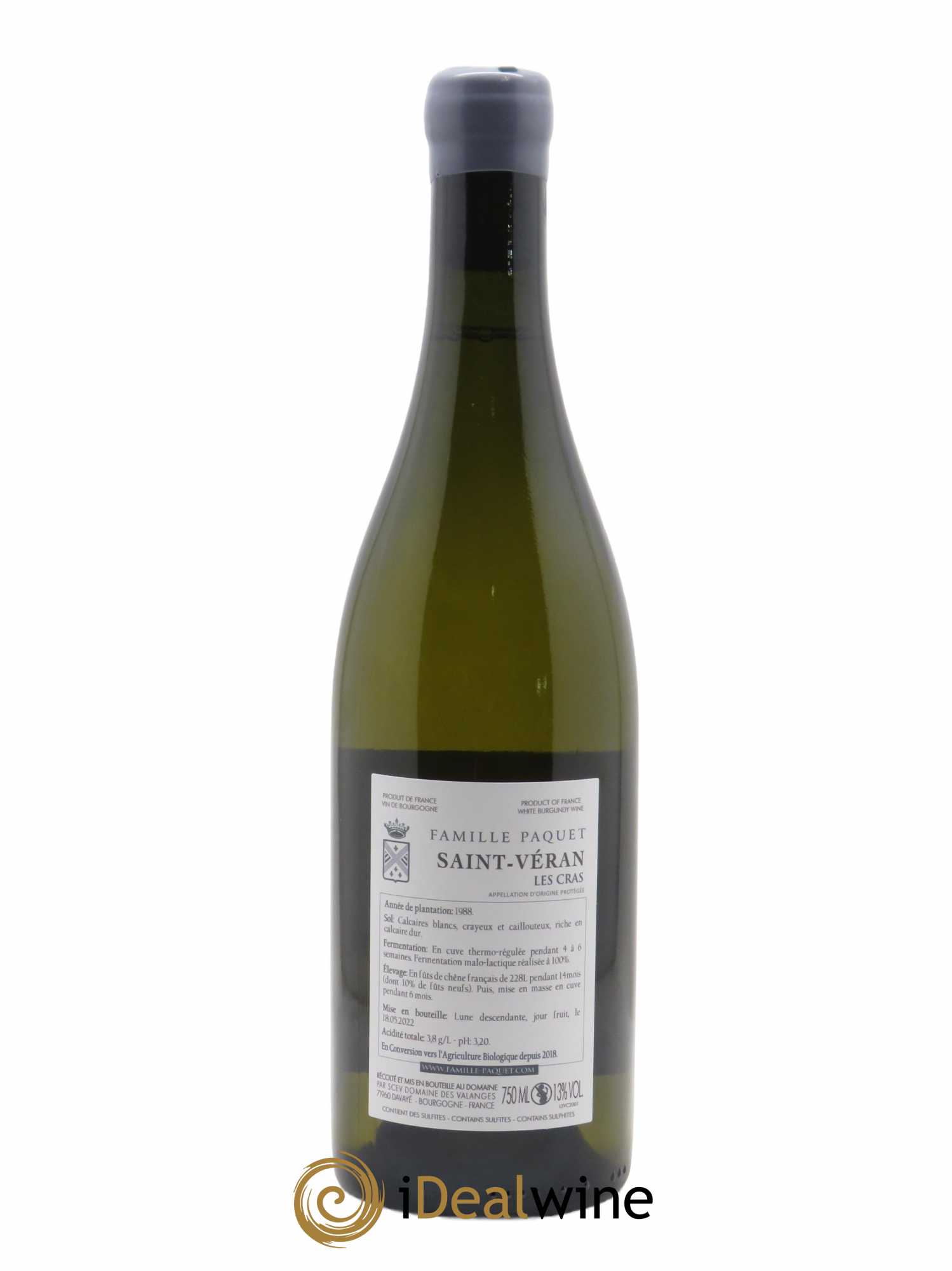 Saint-Véran Les Cras Famille Paquet  2020 - Lot de 1 Bouteille