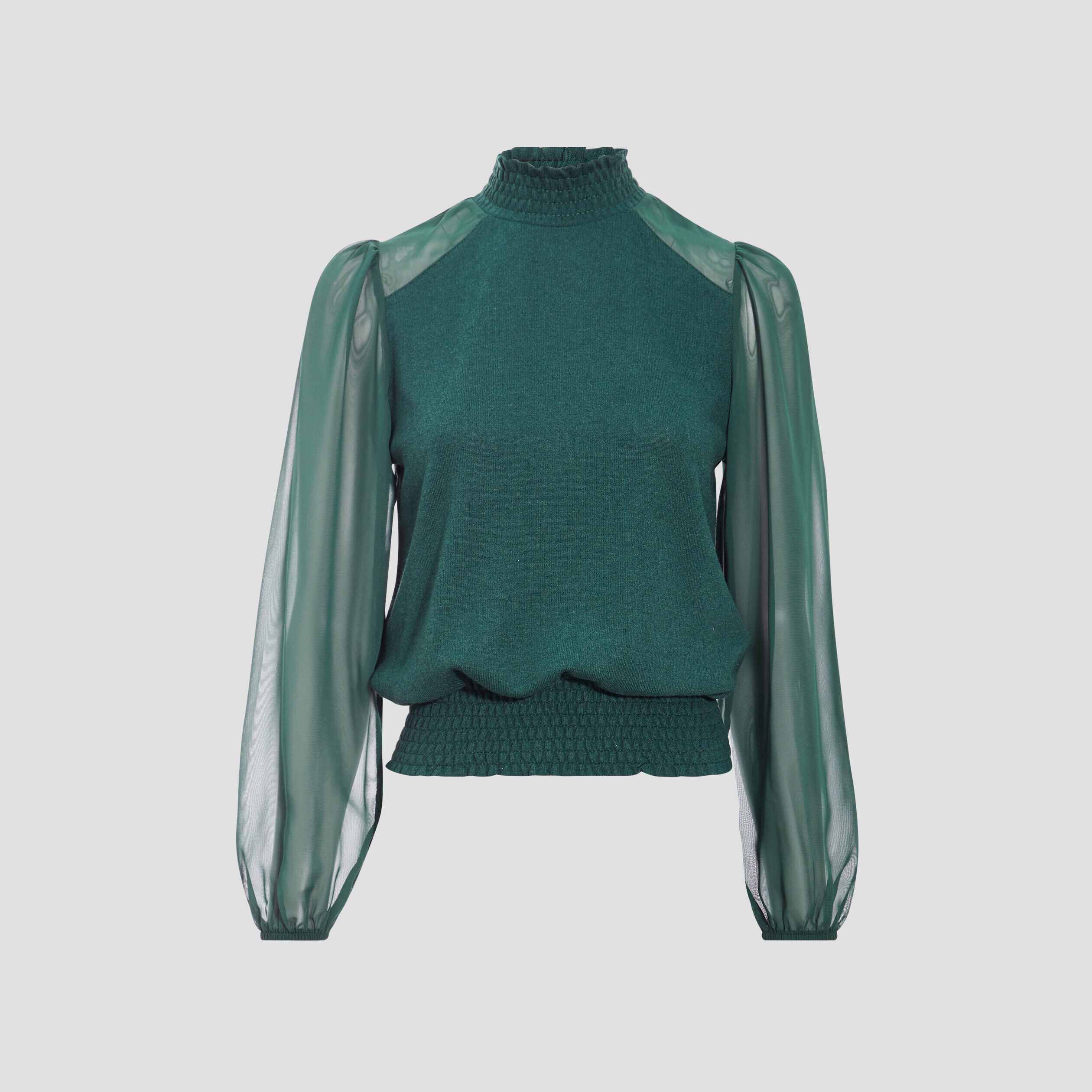 Blouse manches longues vert foncé femme | Cache Cache