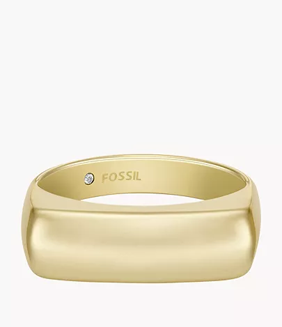 Fossil Siegelring Heritage D-Link Glitz Edelstahl goldfarben