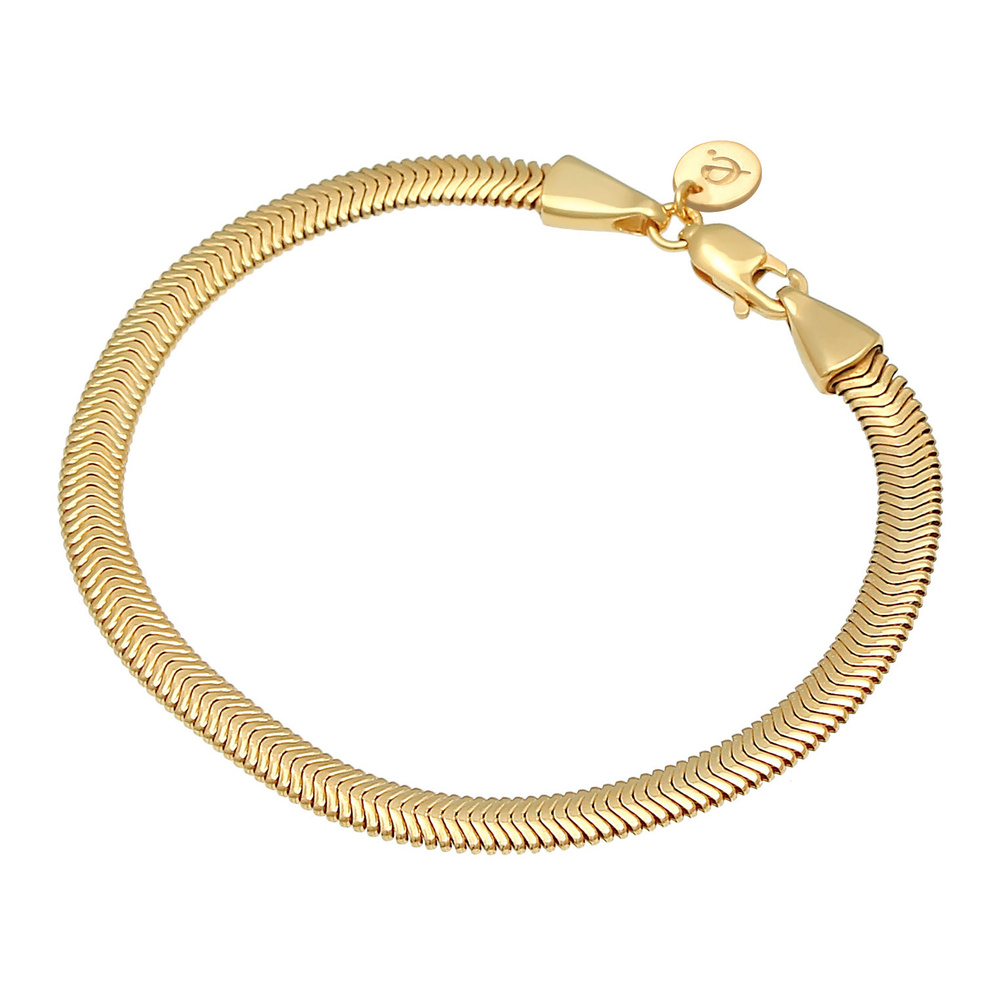 Elli PREMIUM Elli PREMIUM Bracelet Chaîne de serpent plate et élégante pour dames en argent st Bracelet