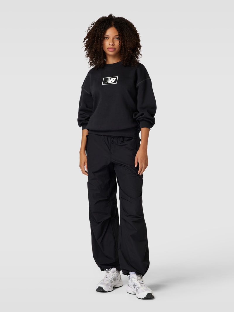 Sweatshirt mit Logo-Print Modell 'Essentials Americana' in schwarz