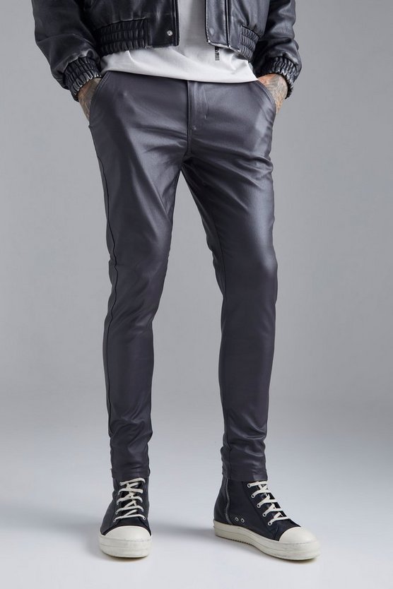 Beschichtete Skinny Twill-Hose