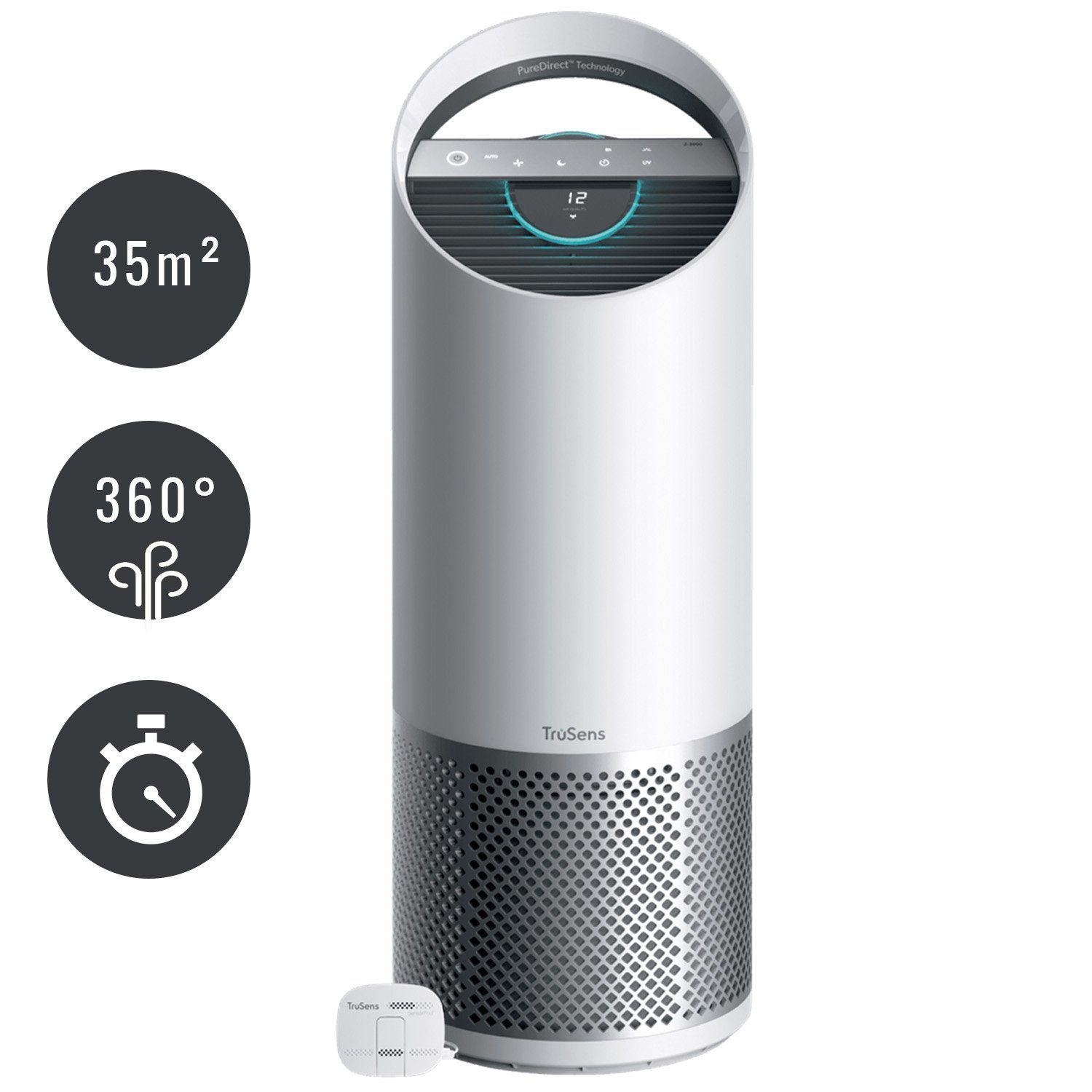 LEITZ Luftreiniger TruSens Z-2000, für 35 m² Räume, SensorPod Luftqualitätsmesser, 360 Grad-Partikelfilter
