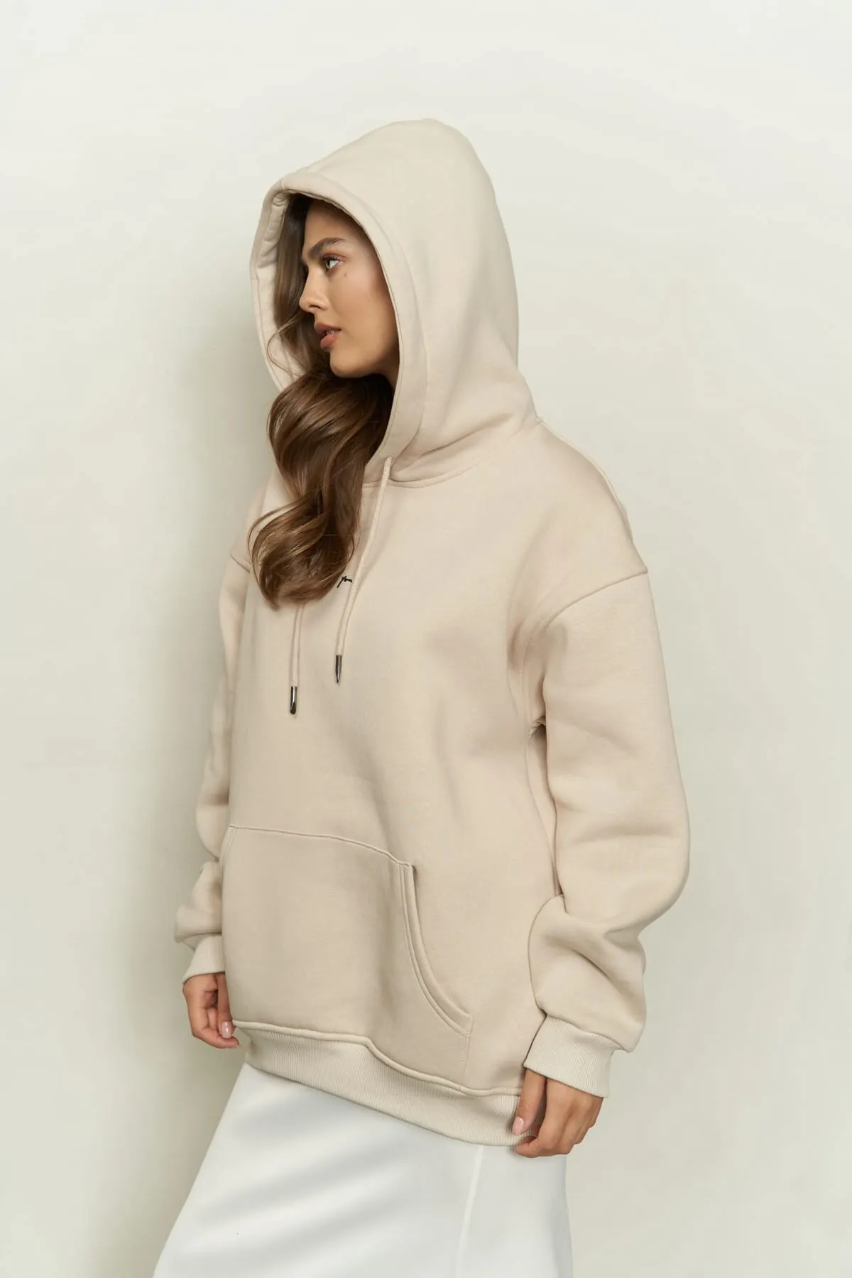 MAİ COLLECTİON  Just Be You Bone Kapuzenpullover