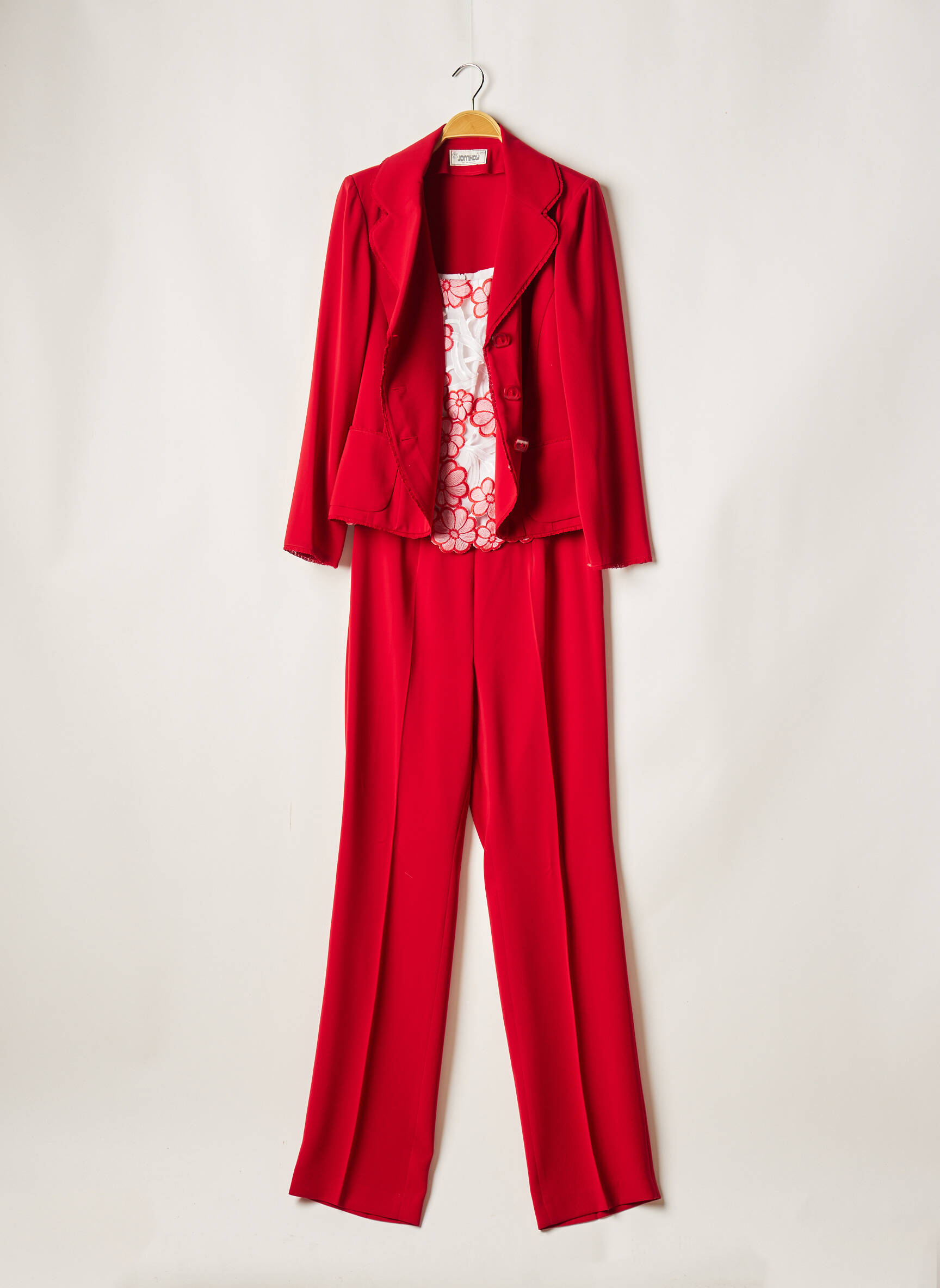 Jomhoy Pantalon Veste Femme couleur rouge
