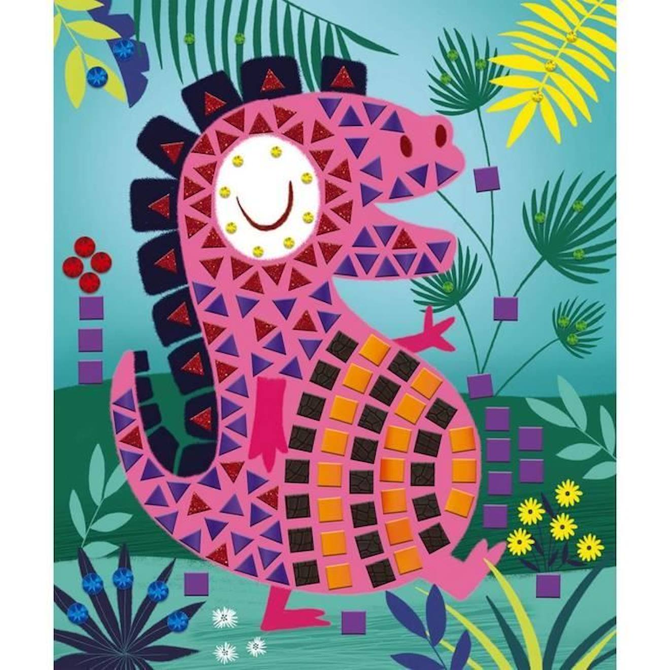 Kit Créatif : Mosaïques Dinosaures Coloris Unique bleu