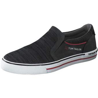 Tom Tailor Leinen Slipper in schwarz