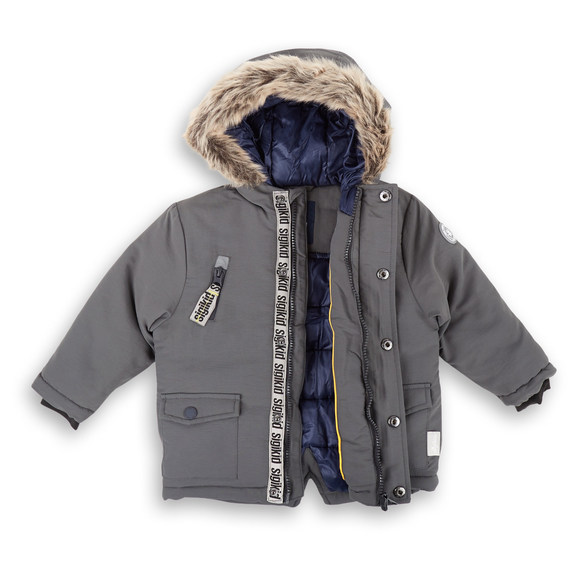 Wattierte Baby Winterjacke in Grau