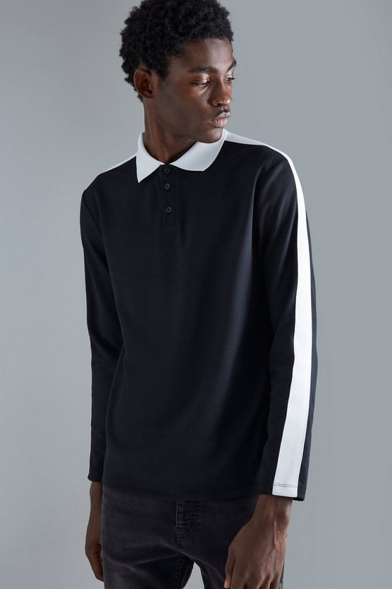 Langärmliges Slim-Fit Man Poloshirt