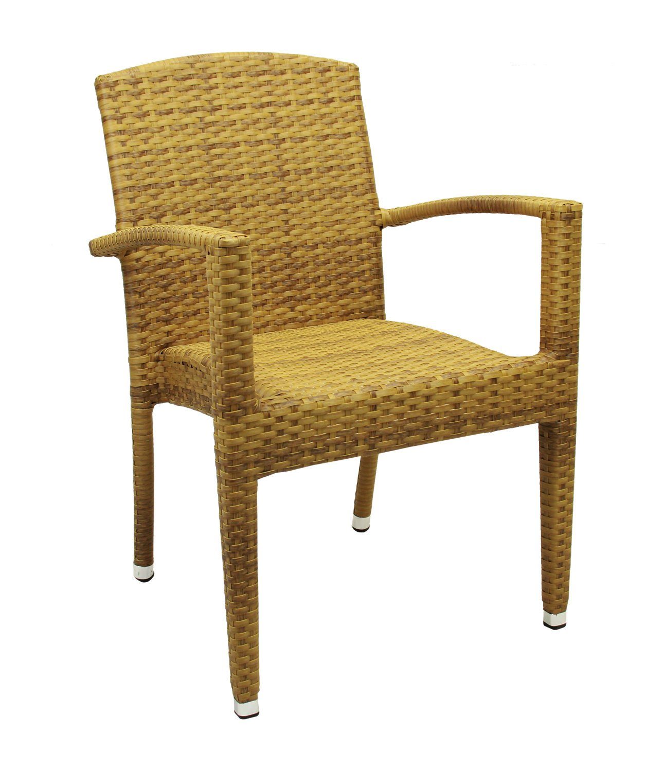 Konway Stapelstuhl MAUI (4 St), 4x KONWAY® MAUI Stapelsessel Tabaco Premium Polyrattan Sessel