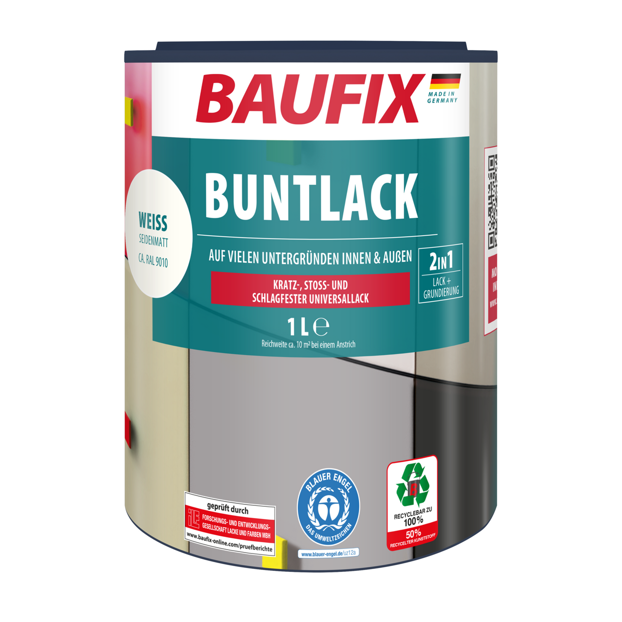 Baufix Buntlack seidenmatt weiß