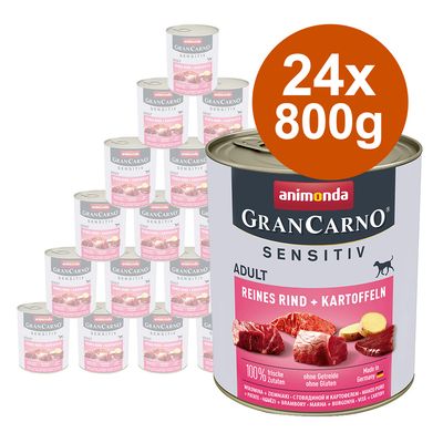 Spapaket Animonda GranCarno Adult Sensitive 24 x 800 g