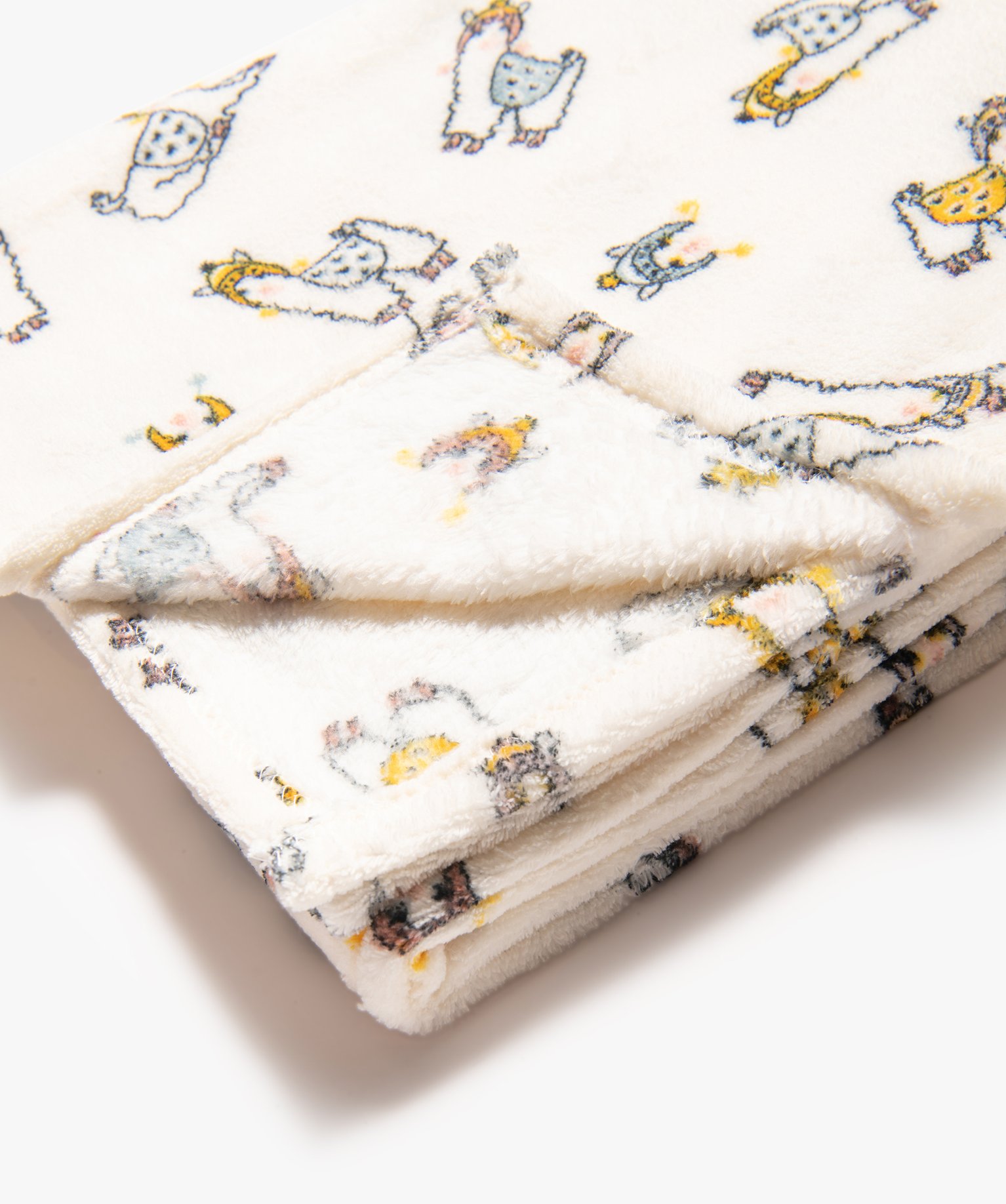 Plaid enfant à motifs lamas blanc | GEMO