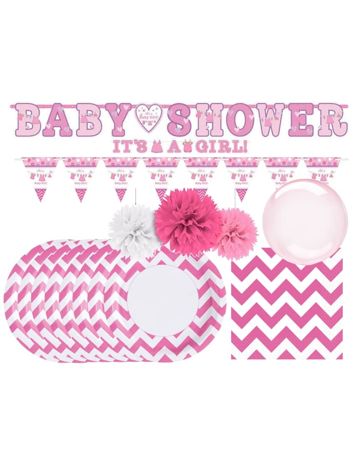 amscan Babyparty-Set It's a Girl 35-teilig Gender Reveal Party in rosa günstig kaufen onesize