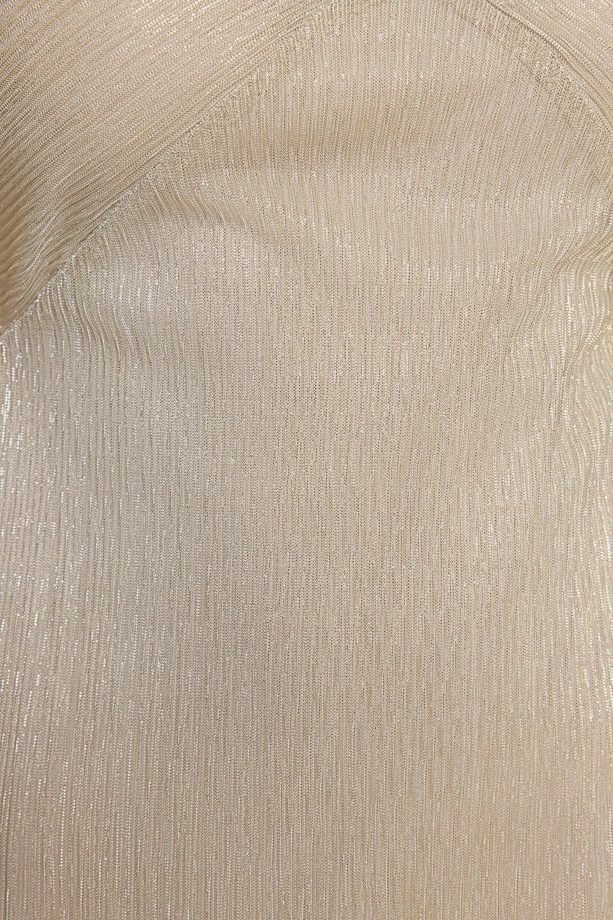 Trendyol Collection  Goldene Taille geöffnet/Skater gestrickt gefüttert glänzendes elegantes Abendkleid TPRAW24EL00000