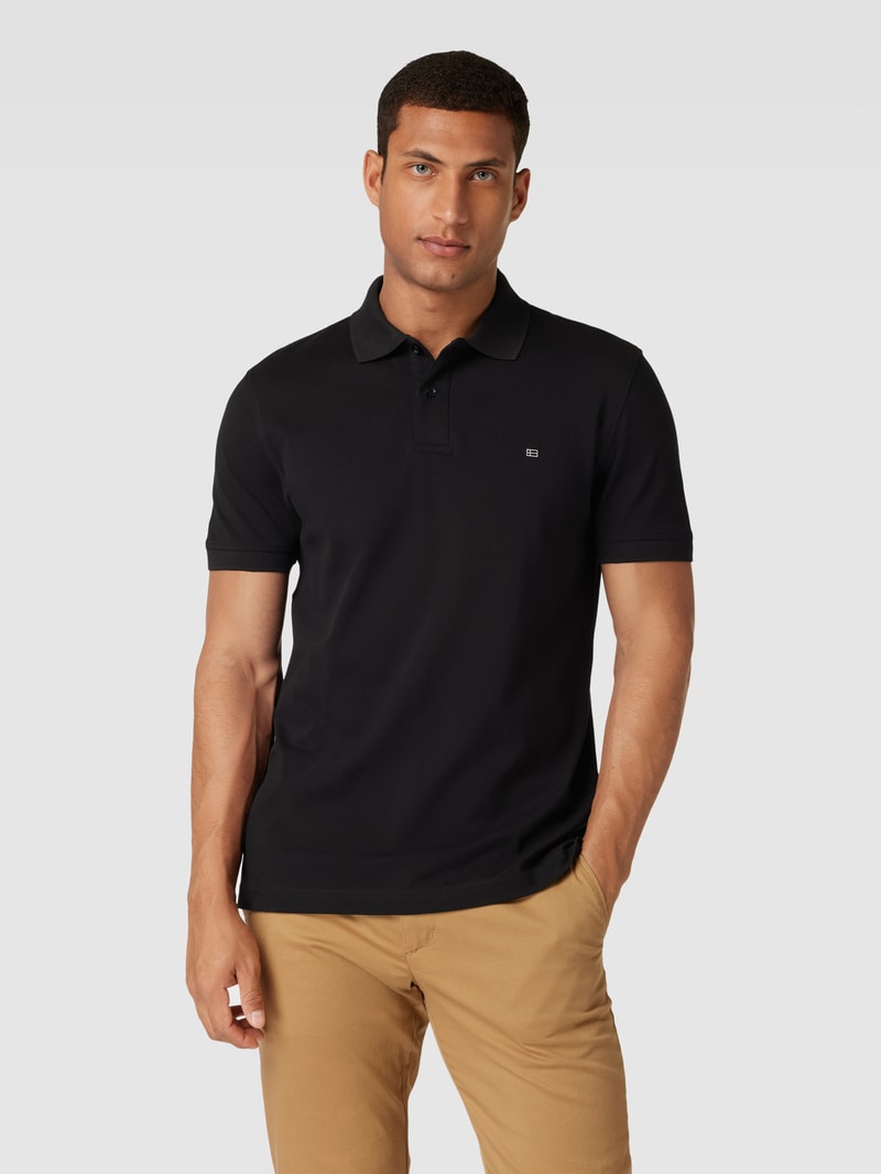 Poloshirt mit Logo-Stitching in schwarz