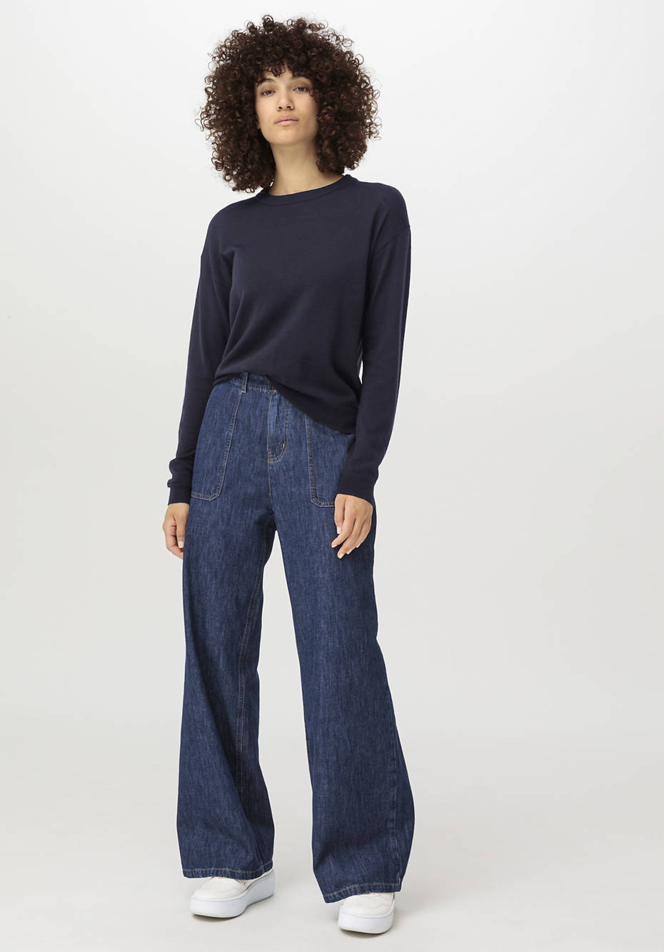 Rundhals-Pullover aus reiner Bio-Merinowolle