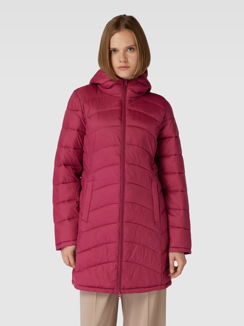 Steppjacke mit Kapuze Modell 'SIBIRIA' in bordeaux rot