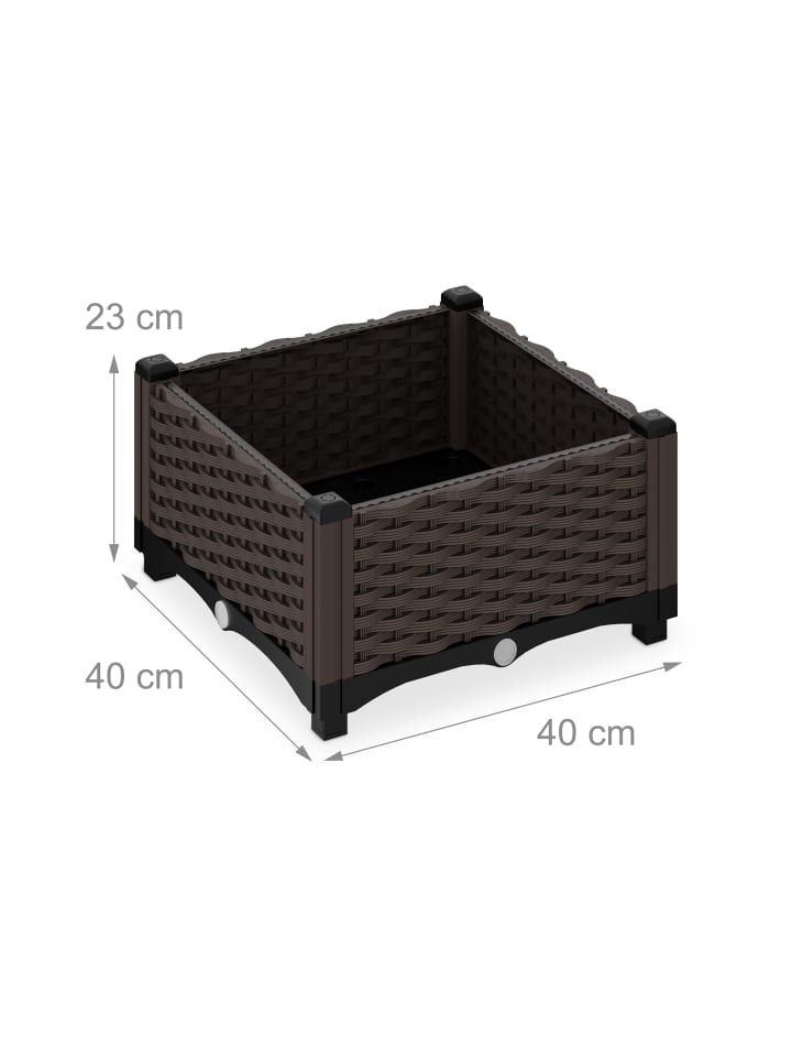 relaxdays Pflanzkübel in Braun - (B)40 x (H)23 x (T)40 cm günstig kaufen onesize